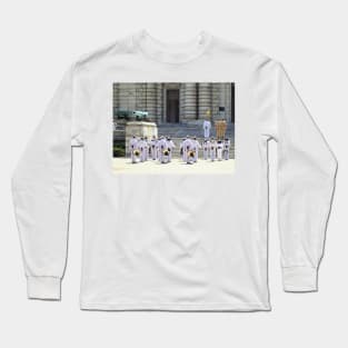 Annapolis Naval Academy - Band Leaving Noon Meal Formation Long Sleeve T-Shirt